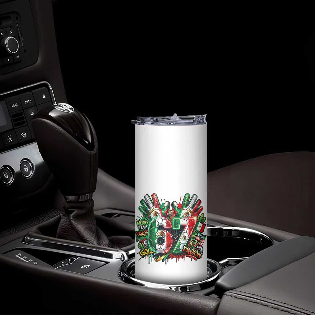 Funny Mexico Soccer Skinny Tumbler Six Seven Meme Trending Gift TS12 Print Your Wear