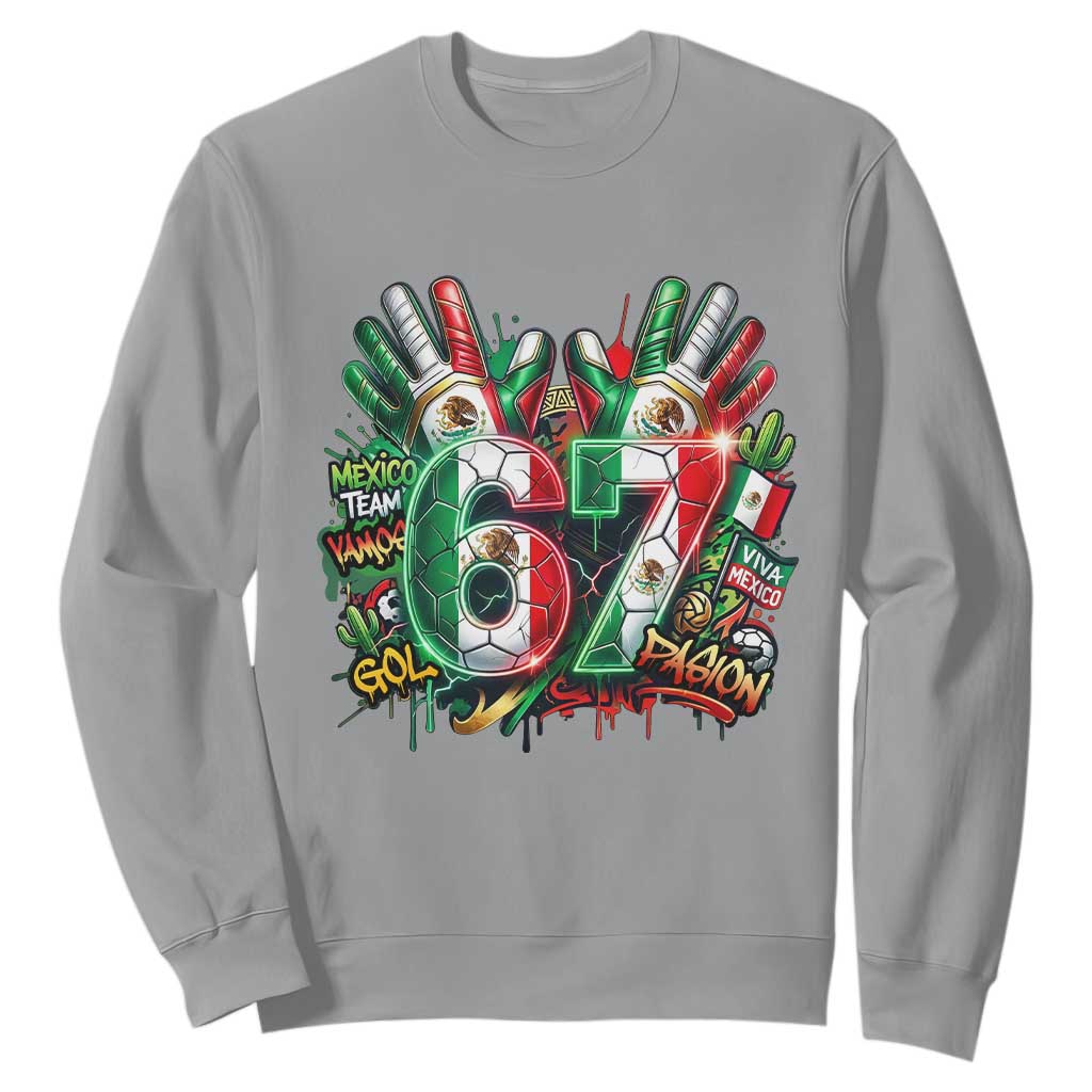 Funny Mexico Soccer Sweatshirt Six Seven Meme Trending Gift TS12 Sport Gray Print Your Wear
