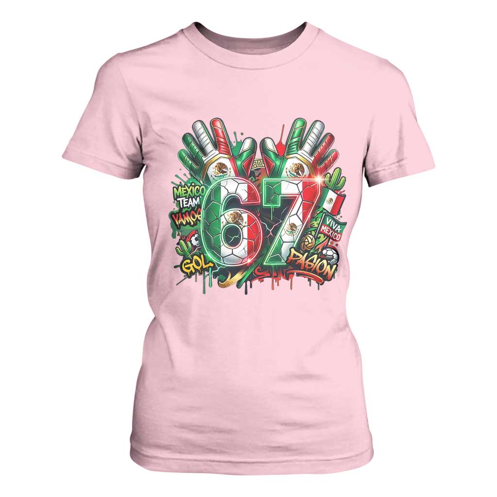 Funny Mexico Soccer T Shirt For Women Six Seven Meme Trending Gift TS12 Light Pink Print Your Wear