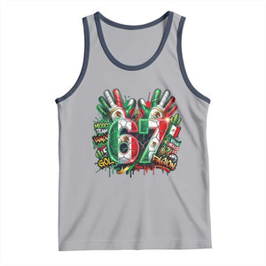 Funny Mexico Soccer Tank Top Six Seven Meme Trending Gift TS12 Athletic Heather Navy Print Your Wear