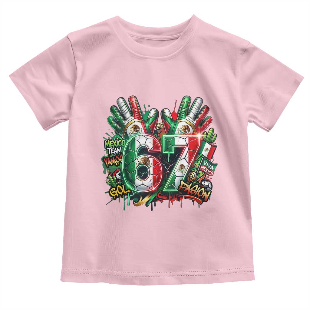 Funny Mexico Soccer Toddler T Shirt Six Seven Meme Trending Gift TS12 Light Pink Print Your Wear