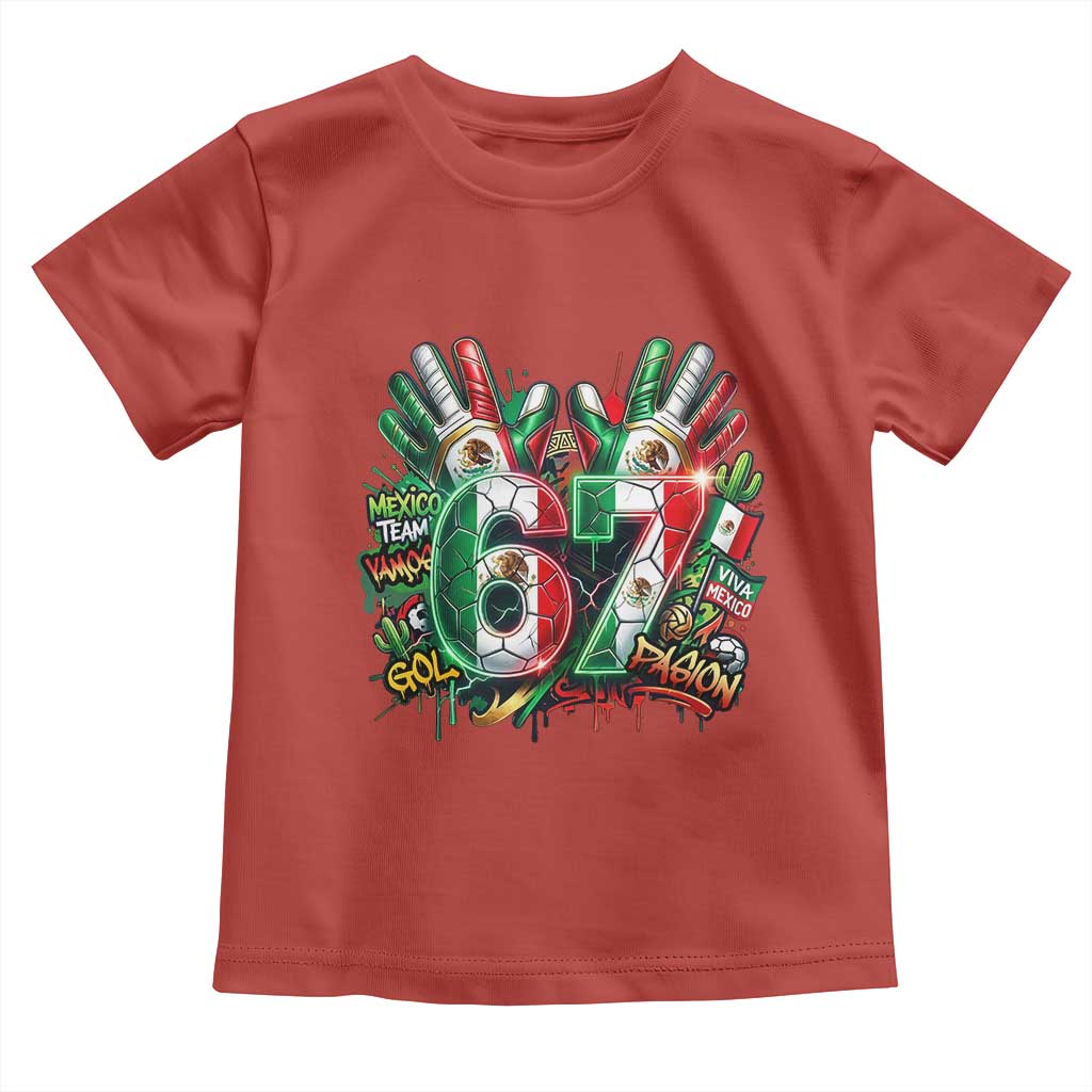 Funny Mexico Soccer Toddler T Shirt Six Seven Meme Trending Gift TS12 Red Print Your Wear