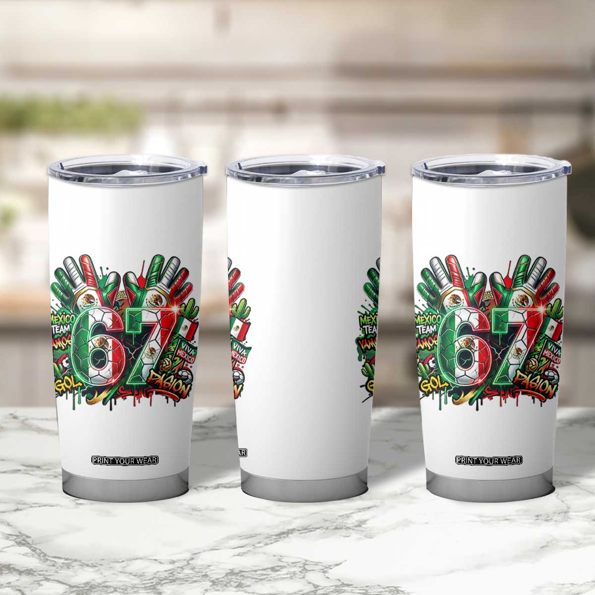 Funny Mexico Soccer Tumbler Cup Six Seven Meme Trending Gift TS12 Print Your Wear