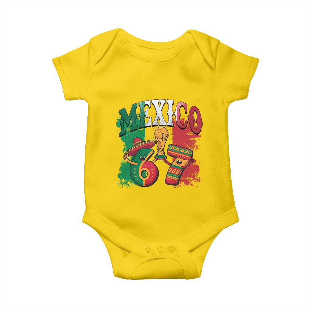 Mexico Soccer Fan Baby Onesie Funny 67 Viral Gen Alpha Slang Gift TS12 Daisy Print Your Wear
