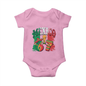 Mexico Soccer Fan Baby Onesie Funny 67 Viral Gen Alpha Slang Gift TS12 Light Pink Print Your Wear