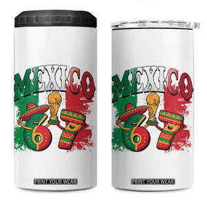 Mexico Soccer Fan 4 in 1 Can Cooler Tumbler Funny 67 Viral Gen Alpha Slang Gift TS12 One Size: 16 oz White Print Your Wear