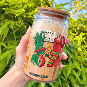 Mexico Soccer Fan Glass Can Funny 67 Viral Gen Alpha Slang Gift TS12 White Print Your Wear