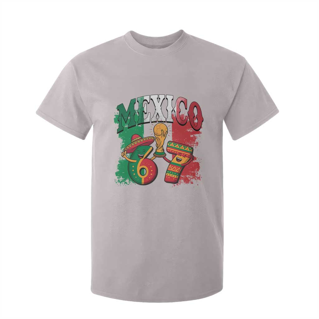 Mexico Soccer Fan T Shirt For Kid Funny 67 Viral Gen Alpha Slang Gift TS12 Ice Gray Print Your Wear