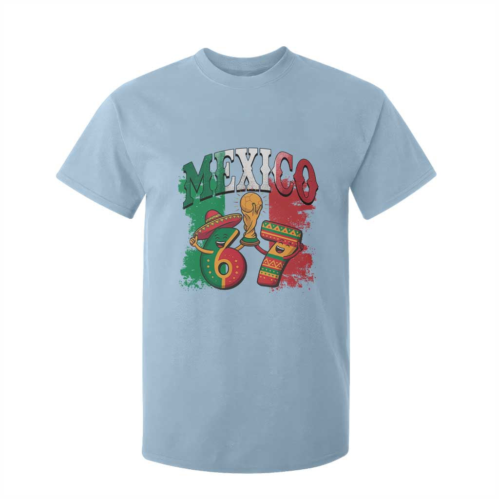 Mexico Soccer Fan T Shirt For Kid Funny 67 Viral Gen Alpha Slang Gift TS12 Light Blue Print Your Wear