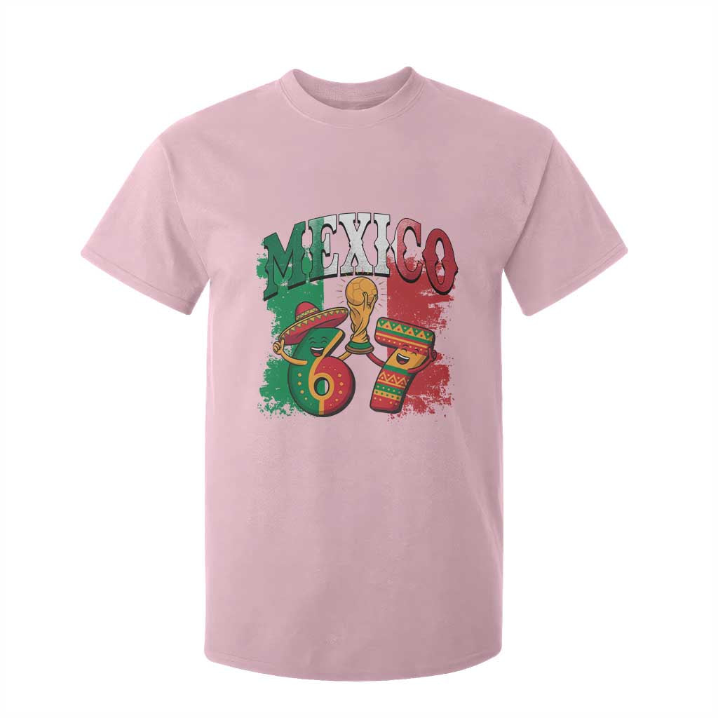 Mexico Soccer Fan T Shirt For Kid Funny 67 Viral Gen Alpha Slang Gift TS12 Light Pink Print Your Wear