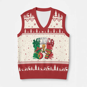 Mexico Soccer Fan V-Neck Knit Sweater Vest Funny 67 Viral Gen Alpha Slang Gift TS12 Beige Red Print Your Wear