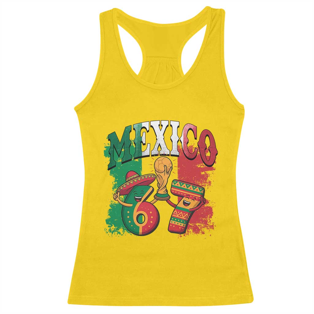 Mexico Soccer Fan Racerback Tank Top Funny 67 Viral Gen Alpha Slang Gift TS12 Daisy Print Your Wear