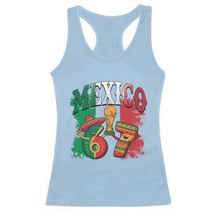 Mexico Soccer Fan Racerback Tank Top Funny 67 Viral Gen Alpha Slang Gift TS12 Light Blue Print Your Wear