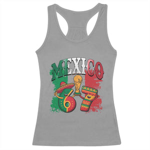 Mexico Soccer Fan Racerback Tank Top Funny 67 Viral Gen Alpha Slang Gift TS12 Sport Gray Print Your Wear