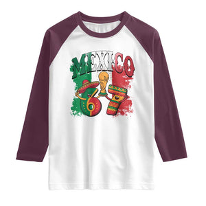 Mexico Soccer Fan Raglan Shirt Funny 67 Viral Gen Alpha Slang Gift TS12 White Maroon Print Your Wear