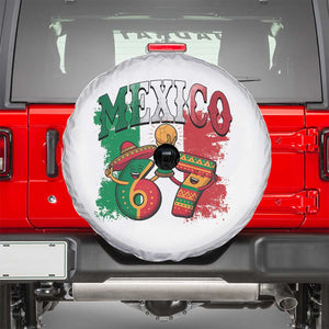 Mexico Soccer Fan Spare Tire Cover Funny 67 Viral Gen Alpha Slang Gift TS12 White Print Your Wear