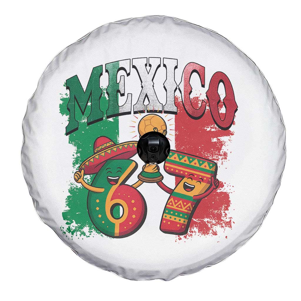 Mexico Soccer Fan Spare Tire Cover Funny 67 Viral Gen Alpha Slang Gift TS12 Print Your Wear