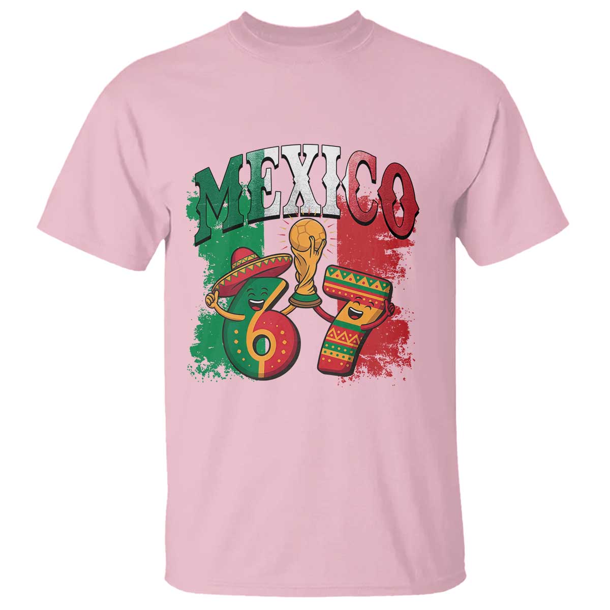 Mexico Soccer Fan T Shirt Funny 67 Viral Gen Alpha Slang Gift TS12 Light Pink Print Your Wear