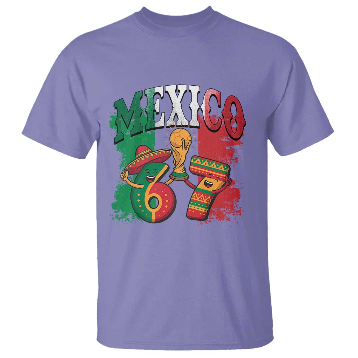 Mexico Soccer Fan T Shirt Funny 67 Viral Gen Alpha Slang Gift TS12 Violet Print Your Wear