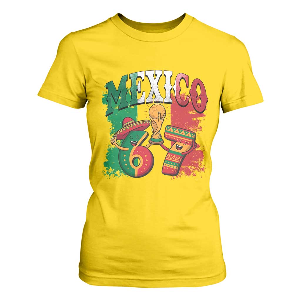 Mexico Soccer Fan T Shirt For Women Funny 67 Viral Gen Alpha Slang Gift TS12 Daisy Print Your Wear