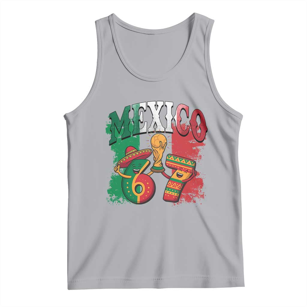Mexico Soccer Fan Tank Top Funny 67 Viral Gen Alpha Slang Gift TS12 Athletic Heather Print Your Wear