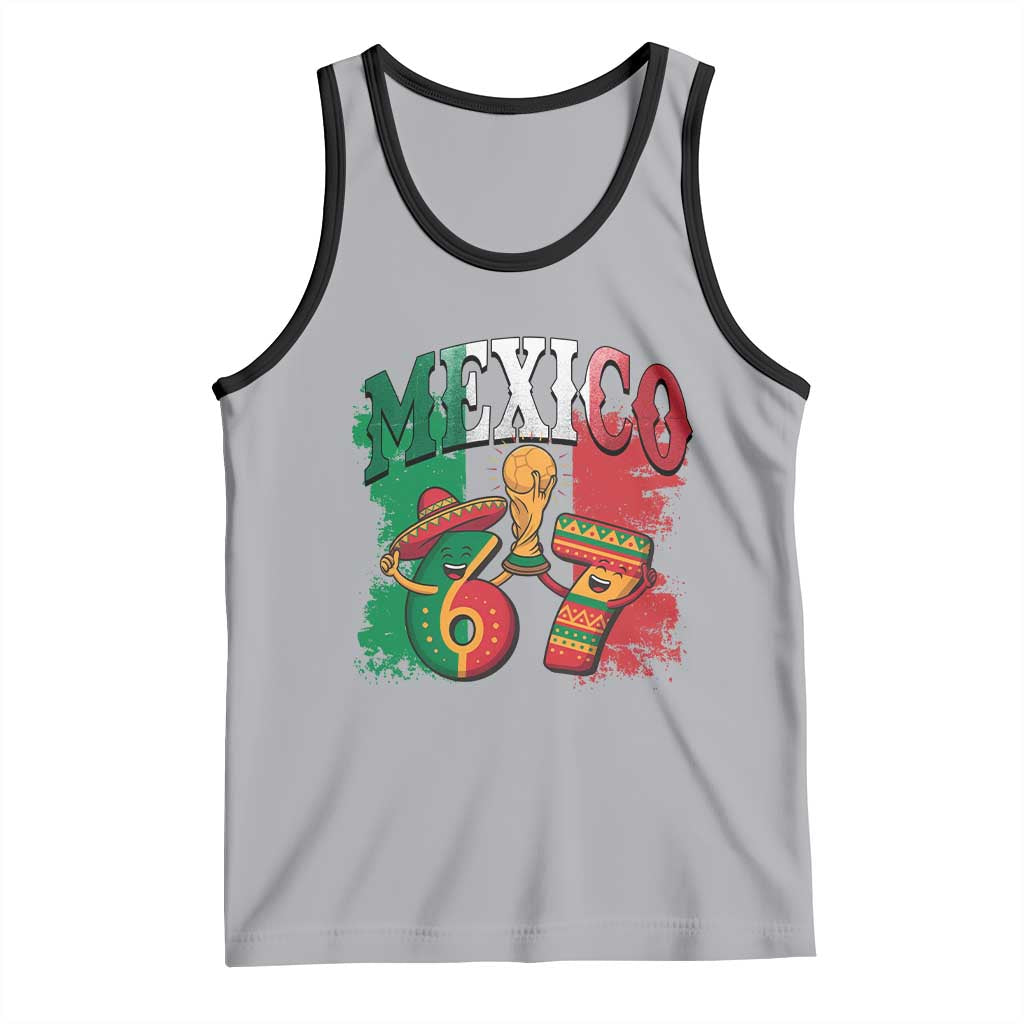 Mexico Soccer Fan Tank Top Funny 67 Viral Gen Alpha Slang Gift TS12 Athletic Heather Black Print Your Wear