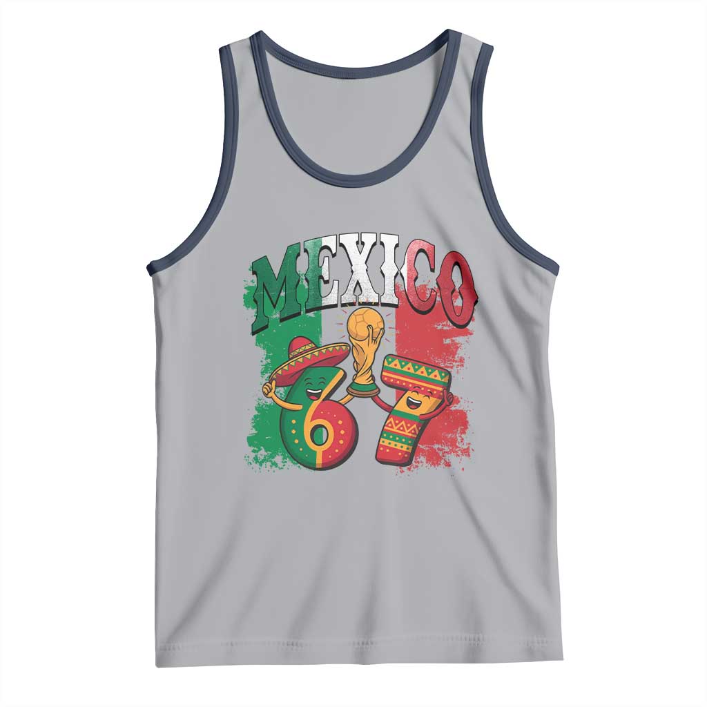 Mexico Soccer Fan Tank Top Funny 67 Viral Gen Alpha Slang Gift TS12 Athletic Heather Navy Print Your Wear