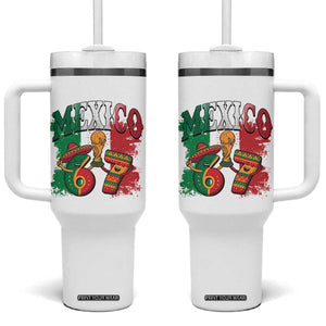 Mexico Soccer Fan Tumbler With Handle Funny 67 Viral Gen Alpha Slang Gift TS12 One Size: 40 oz White Print Your Wear