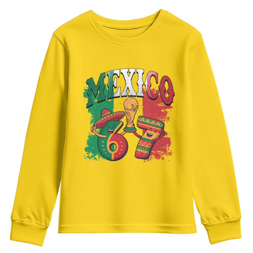Mexico Soccer Fan Youth Sweatshirt Funny 67 Viral Gen Alpha Slang Gift TS12 Daisy Print Your Wear