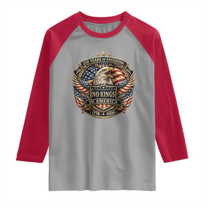 Vintage American Flag Eagle 250th Anniversary Raglan Shirt No Kings In America TS12 Sport Gray Red Print Your Wear