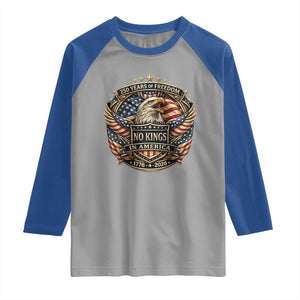 Vintage American Flag Eagle 250th Anniversary Raglan Shirt No Kings In America TS12 Sport Gray Royal Print Your Wear