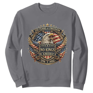 Vintage American Flag Eagle 250th Anniversary Sweatshirt No Kings In America TS12 Charcoal Print Your Wear