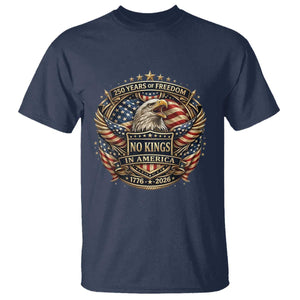 Vintage American Flag Eagle 250th Anniversary T Shirt No Kings In America TS12 Navy Print Your Wear