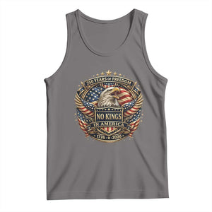 Vintage American Flag Eagle 250th Anniversary Tank Top No Kings In America TS12 Deep Heather Print Your Wear