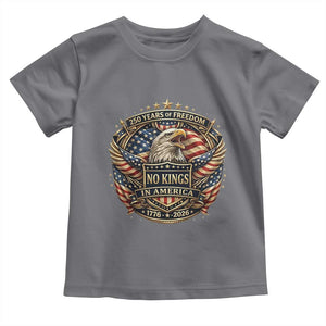 Vintage American Flag Eagle 250th Anniversary Toddler T Shirt No Kings In America TS12 Charcoal Print Your Wear
