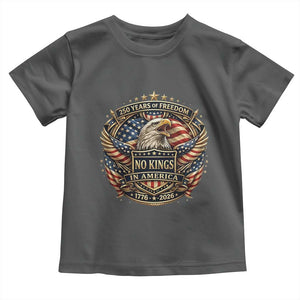 Vintage American Flag Eagle 250th Anniversary Toddler T Shirt No Kings In America TS12 Dark Heather Print Your Wear