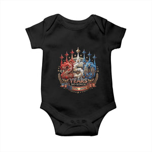 250 Years No Kings Baby Onesie Patriotic Independence Anniversary TS12 Black Print Your Wear