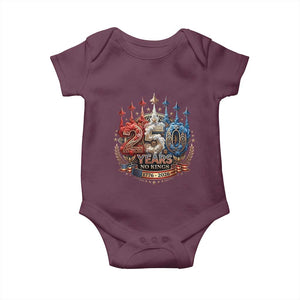 250 Years No Kings Baby Onesie Patriotic Independence Anniversary TS12 Maroon Print Your Wear