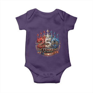250 Years No Kings Baby Onesie Patriotic Independence Anniversary TS12 Purple Print Your Wear