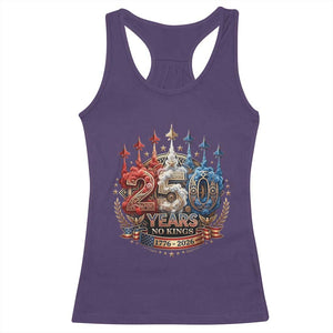 250 Years No Kings Racerback Tank Top Patriotic Independence Anniversary TS12 Purple Print Your Wear