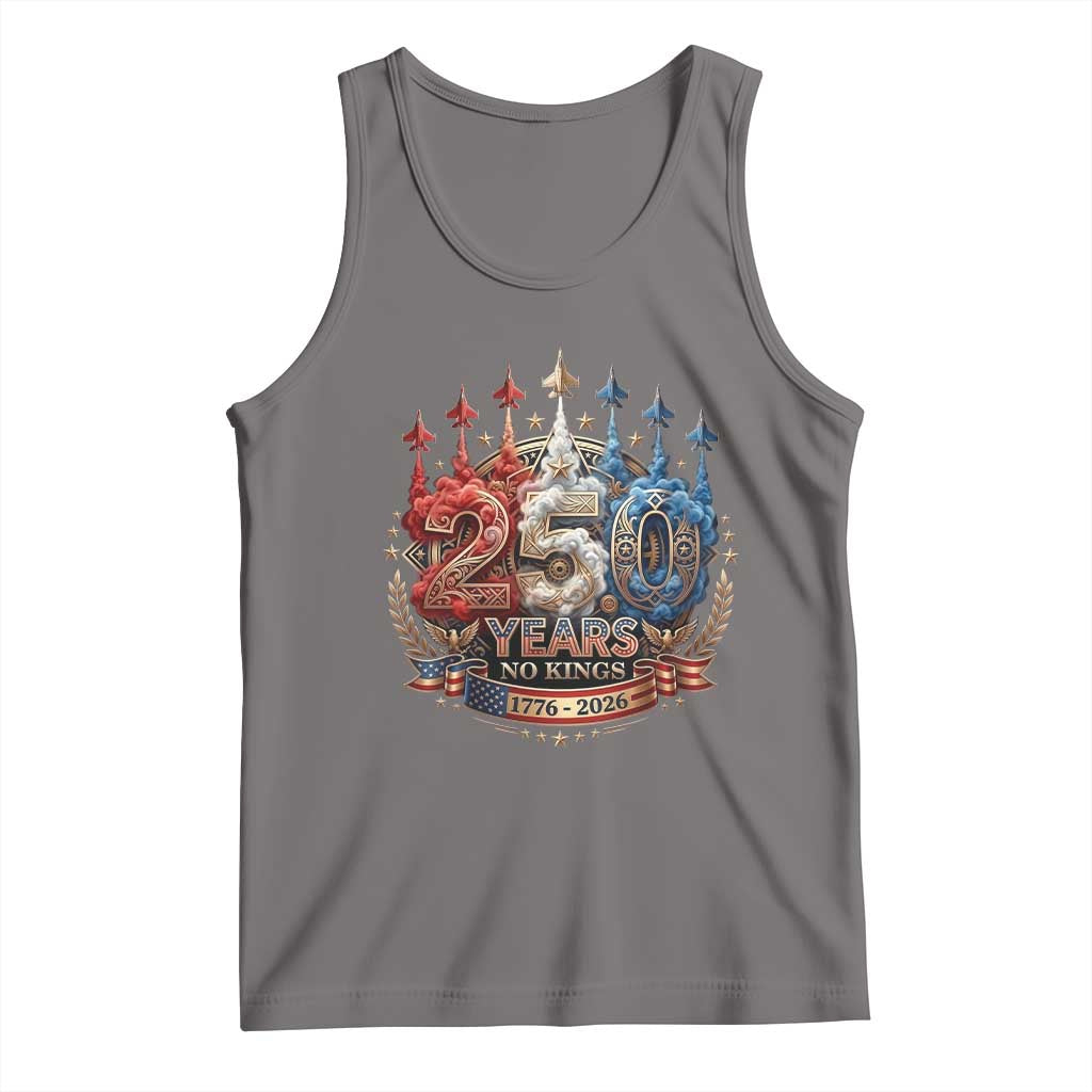 250 Years No Kings Tank Top Patriotic Independence Anniversary TS12 Deep Heather Print Your Wear