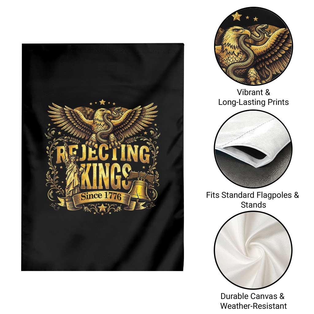 Rejecting Kings Since 1776 Garden Flag Eagle Freedom Patriotic TS12 Print Your Wear