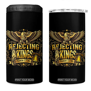 Rejecting Kings Since 1776 4 in 1 Can Cooler Tumbler Eagle Freedom Patriotic TS12 One Size: 16 oz Black Print Your Wear