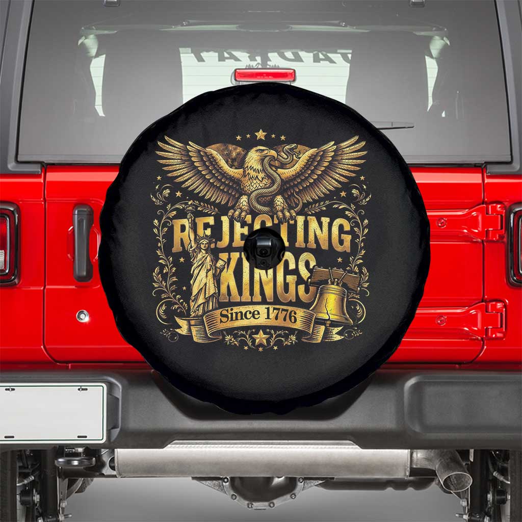 Rejecting Kings Since 1776 Spare Tire Cover Eagle Freedom Patriotic TS12 Black Print Your Wear
