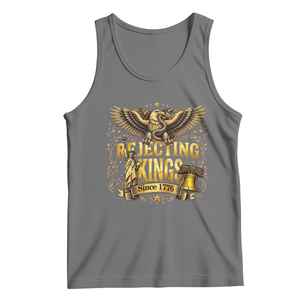 Rejecting Kings Since 1776 Tank Top Eagle Freedom Patriotic TS12 Black Heather Print Your Wear