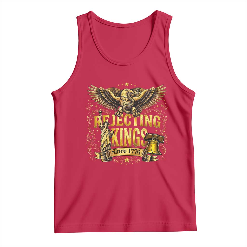 Rejecting Kings Since 1776 Tank Top Eagle Freedom Patriotic TS12 Red Print Your Wear