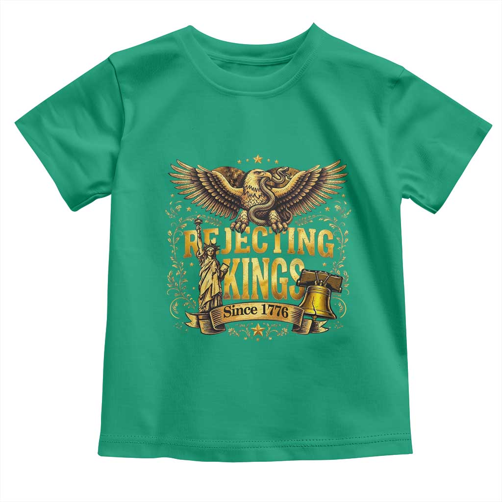 Rejecting Kings Since 1776 Toddler T Shirt Eagle Freedom Patriotic TS12 Irish Green Print Your Wear
