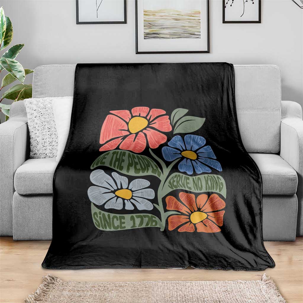 Wildflower Protest Throw Blanket We The People Serve No Kings TS12 Print Your Wear