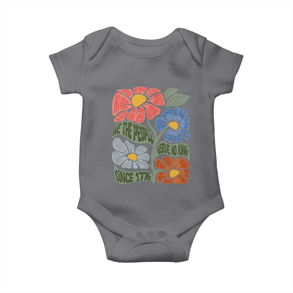 Wildflower Protest Baby Onesie We The People Serve No Kings TS12 Charcoal Print Your Wear