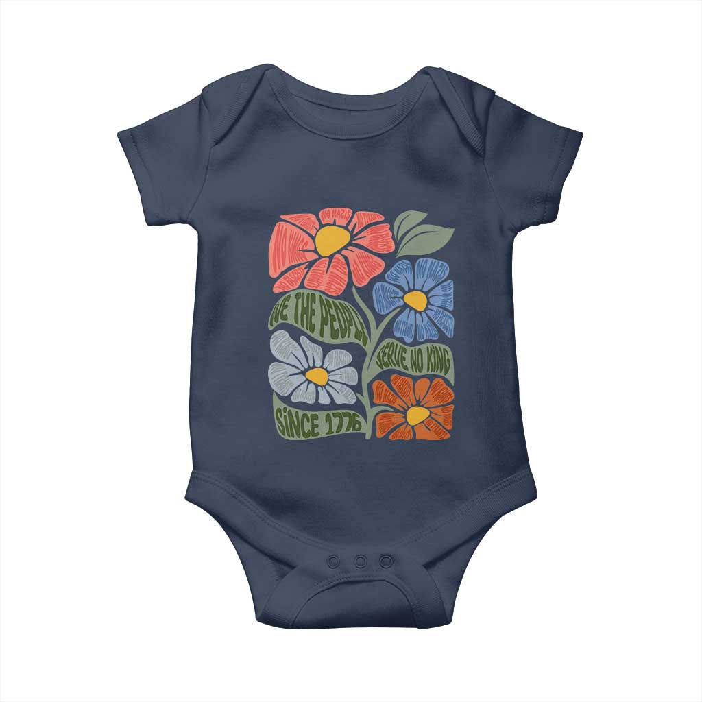 Wildflower Protest Baby Onesie We The People Serve No Kings TS12 Navy Print Your Wear
